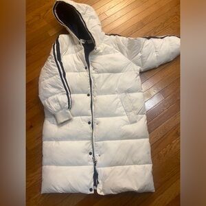 Tommy Hilfiger Women Oversized Long Puffer Coat Sz M White